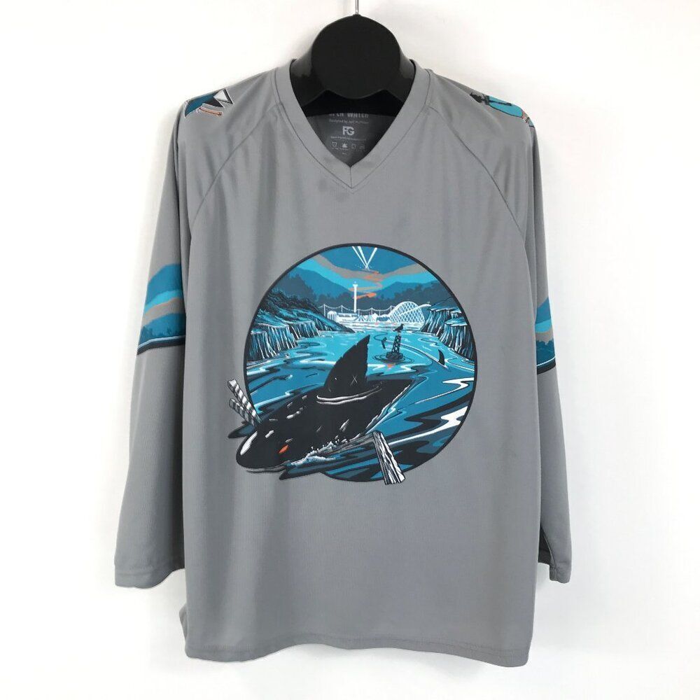 San Jose Sharks Open Water Promo Jersey Men's Medium Jeff McMillan Hockey NHL